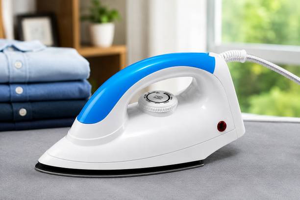 Double Safety by QABILA Dry Iron with Non-Stick Soleplate, Adjustable Temperature Control, Lightweight 750 W Dry Iron
