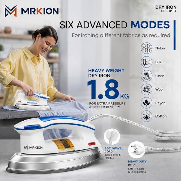Raza Traders MRKION DELUX HEAVY WEIGHT DRY IRON |750 WATT| CHEAP AND PREMIUM| 750 W Dry Iron