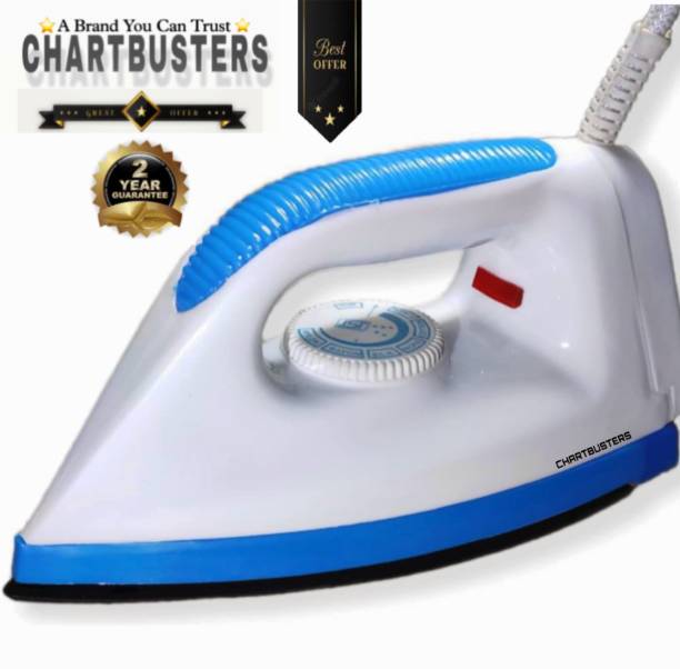 Chartbusters by CHARTBUSTERS INSTANT HEATING MULTICOLOR CROWN LIGHT WEIGHT DRY IRON [2-YEAR WARRANTY]] 1000 W Dry Iron