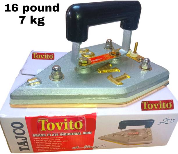 Tovito by Tajco 16 pound ( 7 kg ) Commercial Manual Electric Brass Plate laundry iron box 1000 W Dry Iron