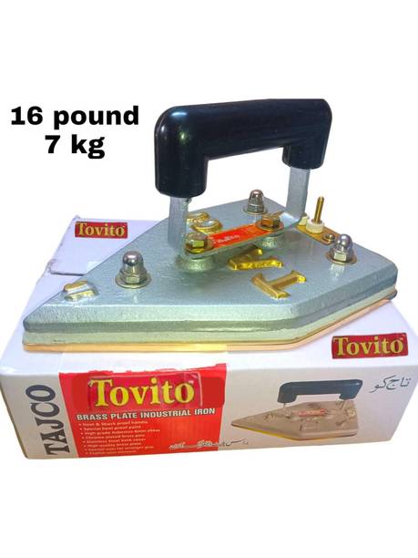 Tovito by Tajco 16 pound ( 7 kg ) Commercial Manual Electric Brass Plate laundry iron box 1000 W Dry Iron