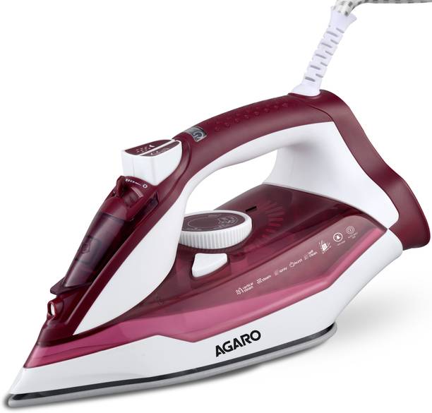 AGARO Imperial Steam Iron, Ceramic Coated Sole Plate, Fast Heating 2200 W Steam Iron