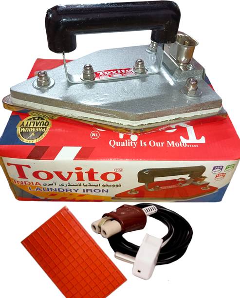 Tovito 4.5 kg wooden handle industrial laundry electric iron, Made in India, pluck wire 750 W Dry Iron