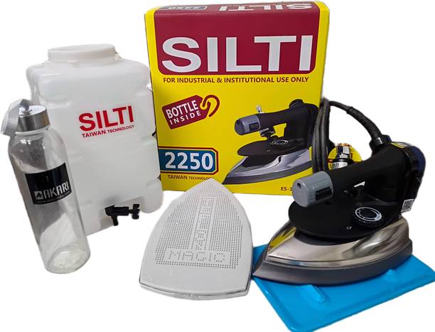 SILTI by Silti ES300L -2250-Premium high pressure steam iron box with teflon shoes tank mat 1600 W Steam Iron