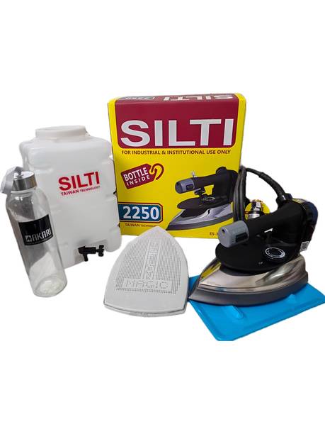 SILTI by Silti ES300L -2250-Premium high pressure steam iron box with teflon shoes tank mat 1600 W Steam Iron