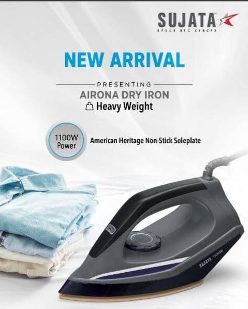 SUJATA by SUJATA DRY IRON ! SUAVA ! HEAVY WEIGHT IRON | Overheat Protection Thermal Fuse 1100 W Dry Iron