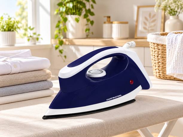 Chartbusters 1000 W Dry Iron with Non-Stick Soleplate, Temperature Control (DARK BLUE, White) 750 W Dry Iron
