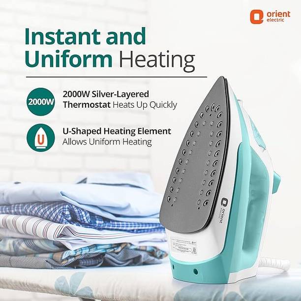 Orient Electric Electric Fabrifeel SIFF20WGP 2000 W Steam Iron (White, Green) 2000 W Steam Iron  (White, Skyblue)