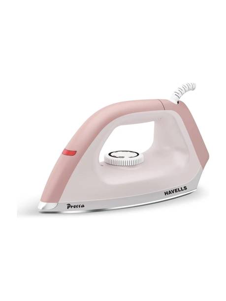 HAVELLS PRESSA Super Quality 1100W Dry Iron | Fast & Efficient Ironing | Peach 1100 W Dry Iron