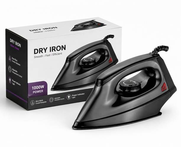 WINDAIR Shock Proof Plastic Body | Single Coat Black Non Stick Soleplate 1000 W Dry Iron