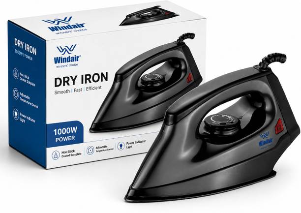 WINDAIR Light Weight Non-Stick Teflon Coated Dry Iron | 2 Years Warranty 1000 W Dry Iron