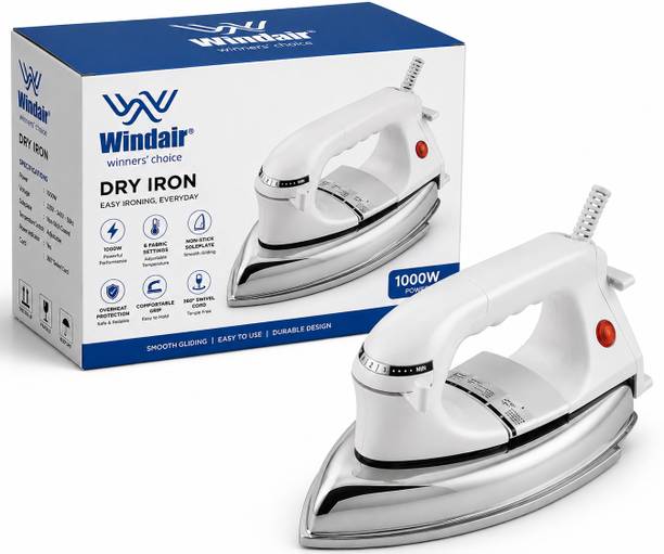 WINDAIR Plancha Heavy Weight Non-Stick Teflon Coated | 2 Years Replacement Warranty | 1000 W Dry Iron