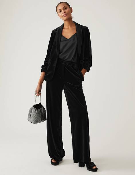 Women Solid Single Breasted Casual Blazer