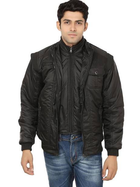 Men Solid Quilted Jacket
