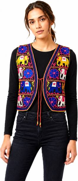 Women Self Design Ethnic Jacket