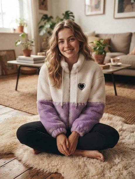 Women Colorblock Fleece Jacket