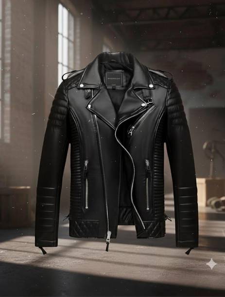 Men Solid Biker/Riding Jacket