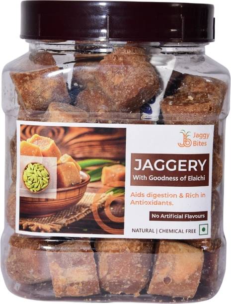 Jaggybites Jaggery Cubes with the Goodness of Elaichi (450g) Cubes Jaggery