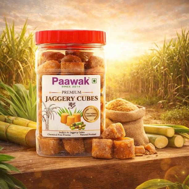 Paawak Natural Gur Jaggery Cubes | Unrefined Sweetener | Chemical Free Sugar Cubes Jaggery