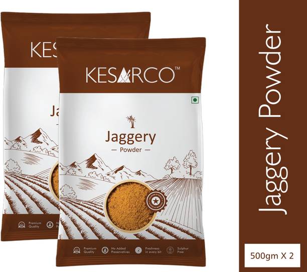 KESARCO Jaggery Gur Powder 1kg, Healthy Substitute to White Sugar, Sulphate Free Jaggery Powder Jaggery