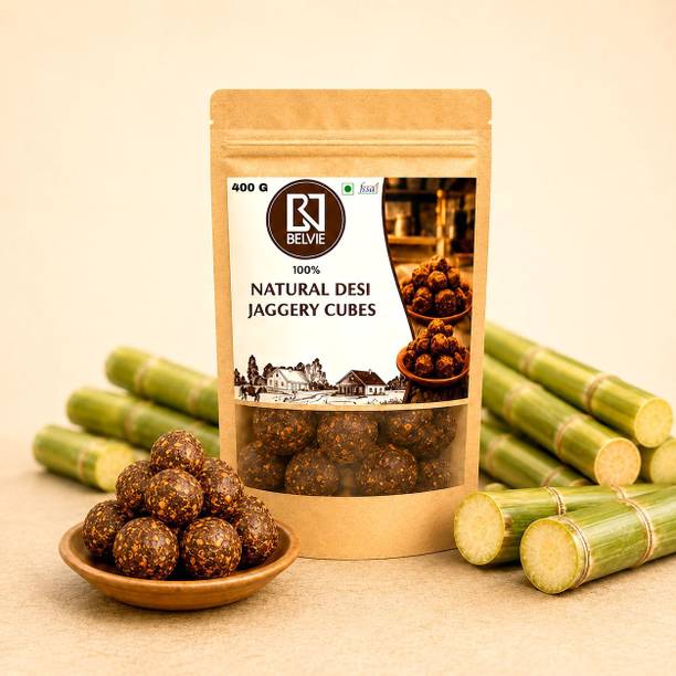 Belvie Desi Organic Jaggery Cubes | Natural Gud Bheli Sweet | Pure Gur Cube good Cubes Jaggery