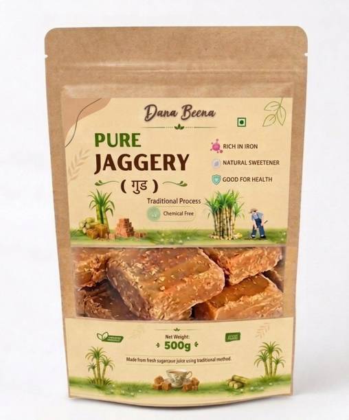 Dana Beena Jaggery Cubes | Natural Gur Cubes | Chemical Free | Healthy Sugar Alternative Cubes Jaggery