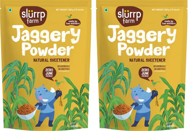 Slurrp Farm Jaggery/Gur/Gud Powder, Healthy Sugar Substitute, Unbleached Jaggery Powder Jaggery
