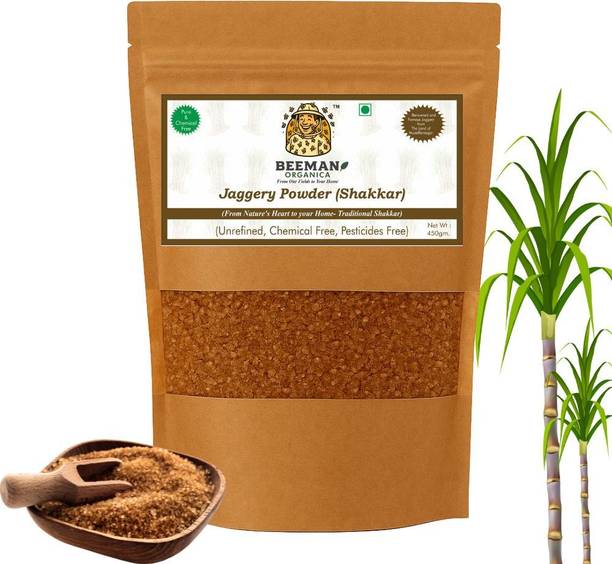 BEEMAN ORGANICA Jaggery Powder | Organic Premium Shakkar Chemical Free Traditionally Handmade Powder Jaggery