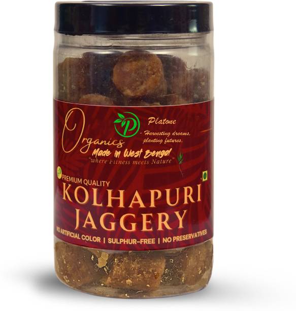 Platone Organics Kolhapuri Jaggery Cubes | Natural Sugarcane Jaggery | Healthy Sweetner Cubes Jaggery