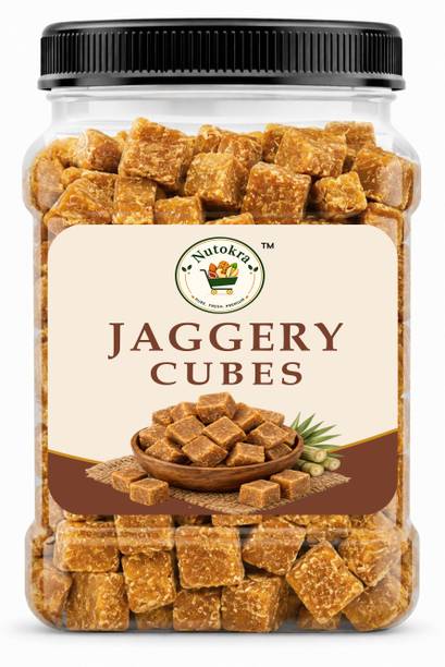 Nutokra Premium Jaggery Cubes | Natural Gur Cubes | Traditional Indian Sweetener Cubes Jaggery