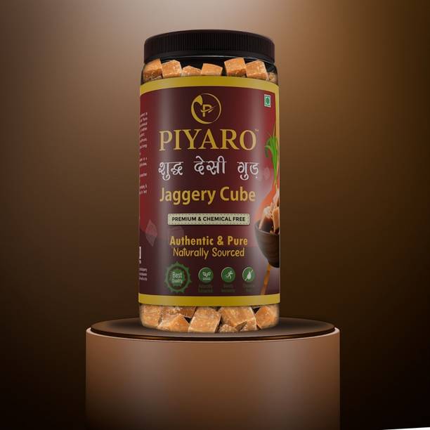 PIYARO Natural Organics Chemical Free Gud| Traditional & Unrefined | No added Color Cubes Jaggery