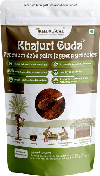 Treelogical Khajuri Guda/ Premium date palm jaggery granules Granules Jaggery