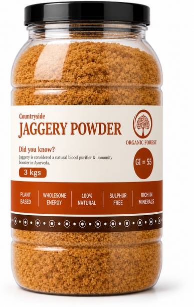 organic forest Natural Jaggery Gur Powder , Premium quality Raw Sugarcane Powder Powder Jaggery