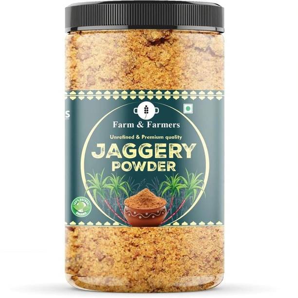 Farm & Farmers Premium Organic, Unrefined & Unadulterated Natural Sweetener, Gur / Gud Powder Jaggery