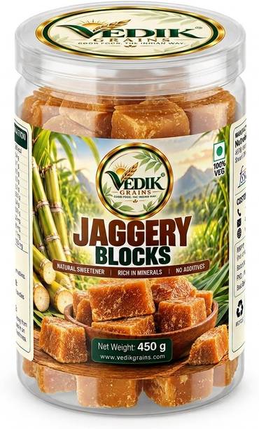 Vedik Grains Jaggery Blocks | Gud | Desi Gur | Traditional Jaggery Sweetener Block Jaggery