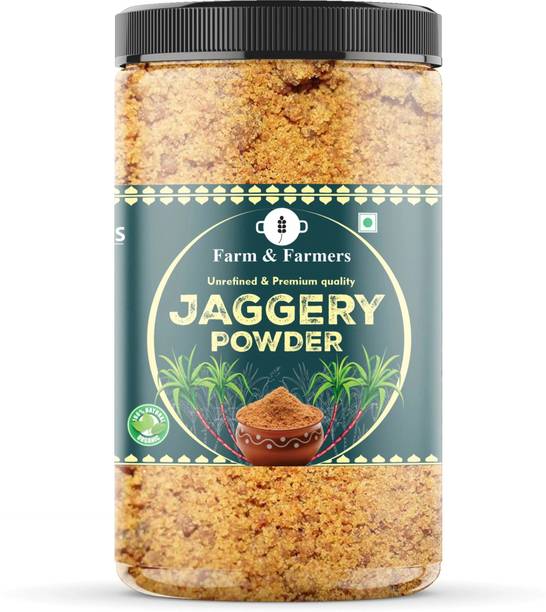 Farm & Farmers Premium Organic, Unrefined & Unadulterated Natural Sweetener, Gur / Gud Powder Jaggery