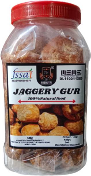 फ्रेनट्री नैचुरल केमिकल फ्री और कोई प्रिज़र्वेटिव्स नहीं | होल राउंड शेप गुर गुड़। 1 Kg ब्लॉक गुड़