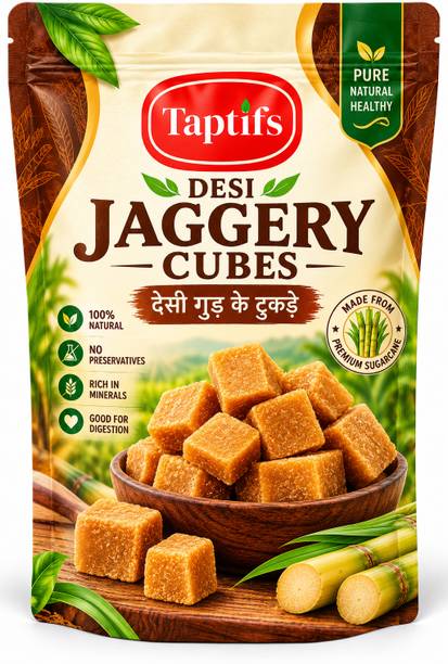 Taptifs Desi Jaggery Cubes (Gud Cubes) | Natural Gur Cubes | Chemical Free Cubes Jaggery