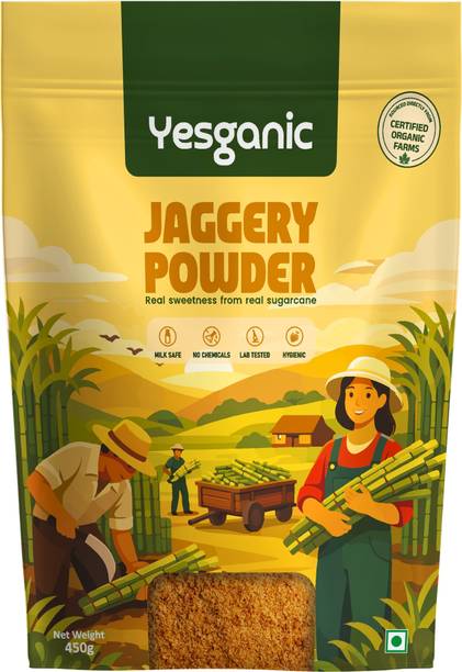 Yesganic Natural Jaggery Powder Pure, Hygienic,Lab-Tested & Chemical-Free Powder Jaggery