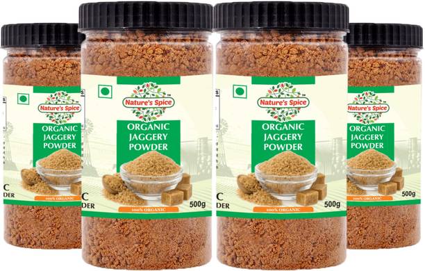 Nature's Spice Organic Jaggery Powder - Combo Pack of 4 x 500 Grams Gur Powder Jaggery