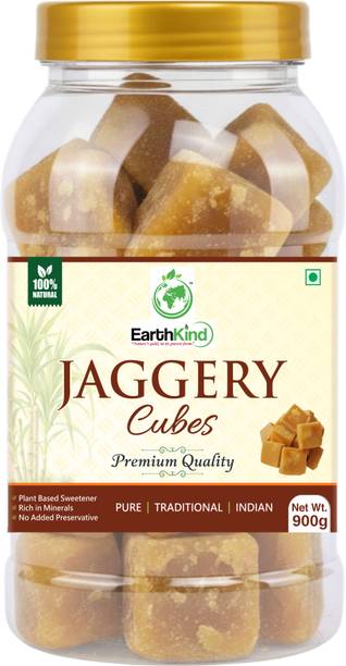 Earthkind Natural Jaggery cubes (Desi Gud) 900g | Pure, Unrefined & Chemical-Free Cubes Jaggery