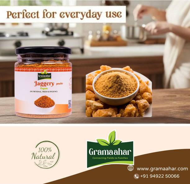 Gramaahar Natural Farm Fresh Jaggery Powder – Traditional Unrefined Gur Sweetener Powder Jaggery