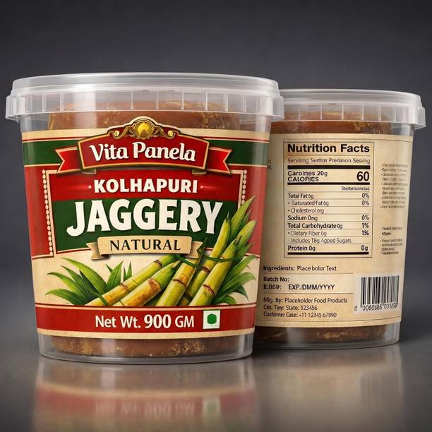 Vita panela Natural Kolhapuri Jaggery Block | Desi Gur | Unprocessed & Chemical-Free Block Jaggery