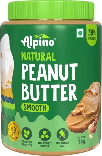 ALPINO Natural Peanut Butter Smooth Unsweetened (1 kg)