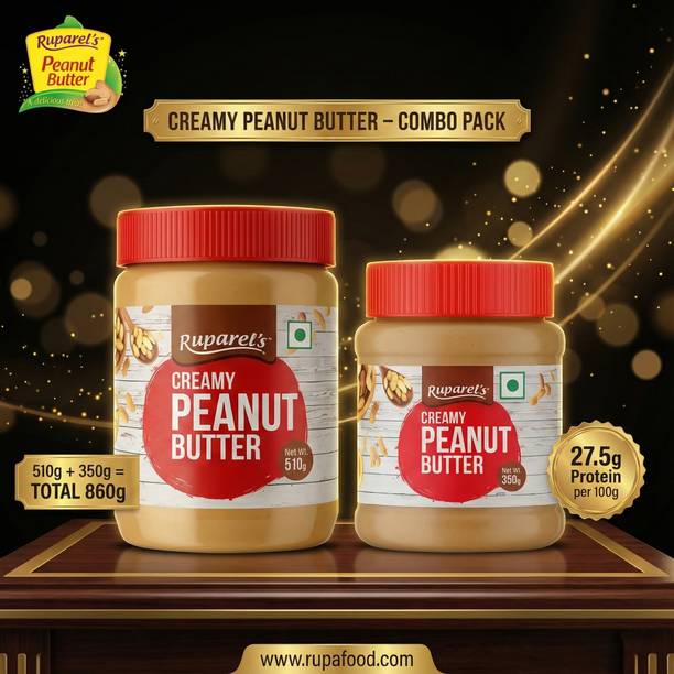 ruparel's PEANUT BUTTER Creamy 510g and Creamy 350g Combo offer total 860g