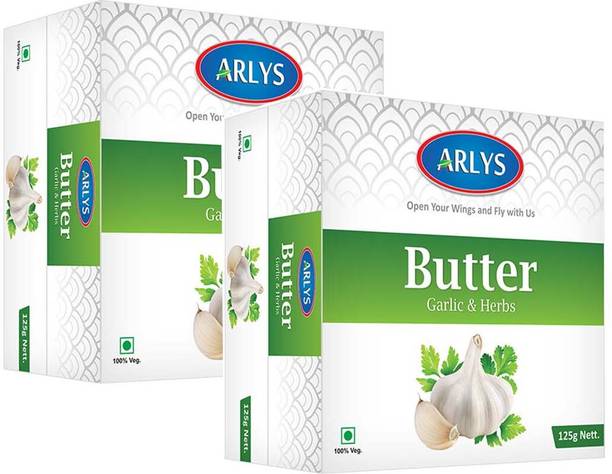ARLYS Butter Garlic & Herbs | Fresh Ingredients Butter | Pack of 2 Box Each 125g