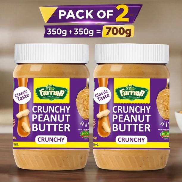 FarrmB Crunchy Peanut Butter | Classic Taste | High Protein | 350g Each