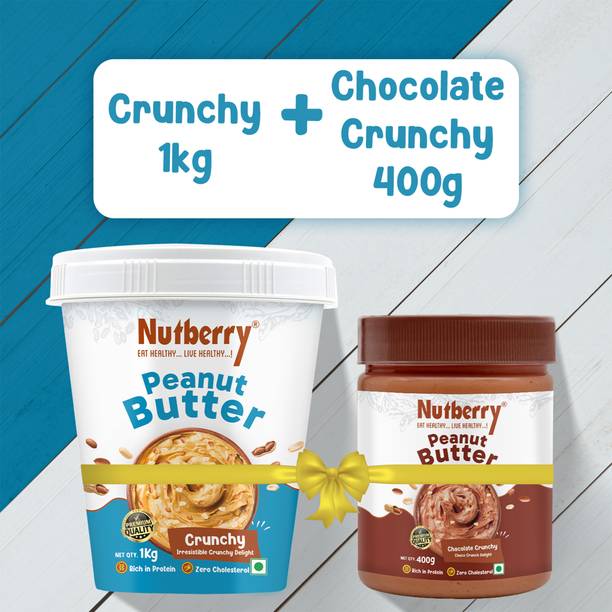 Nutberry PEANUT BUTTER CRUNCHY 1KG CHOCOLATE CRUNCHY 400GM BEST COMBO PACK
