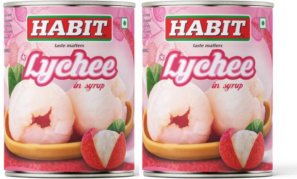 HABIT Lychee 800g x Pack of 2 Sweet & Juicy Perfect for Salads, Ice Creams & Desserts