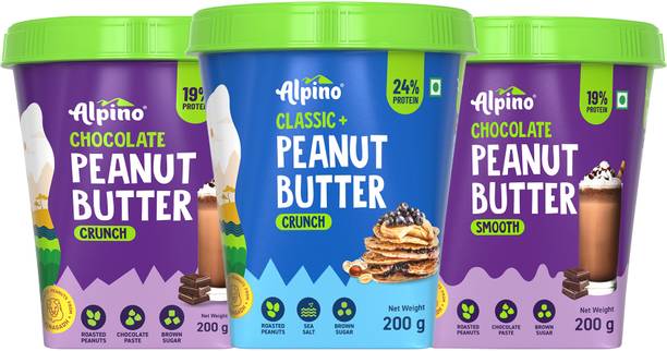 ALPINO Peanut Butter Combo Pack - Chocolate Smooth/Crunch & Classic Crunch